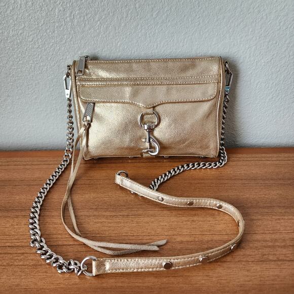 Rebecca Minkoff Mini M.A.C. Metallic Gold Crossbody Bag - Picture 13 of 13